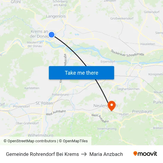 Gemeinde Rohrendorf Bei Krems to Maria Anzbach map