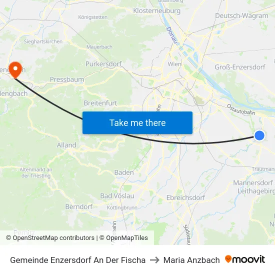 Gemeinde Enzersdorf An Der Fischa to Maria Anzbach map
