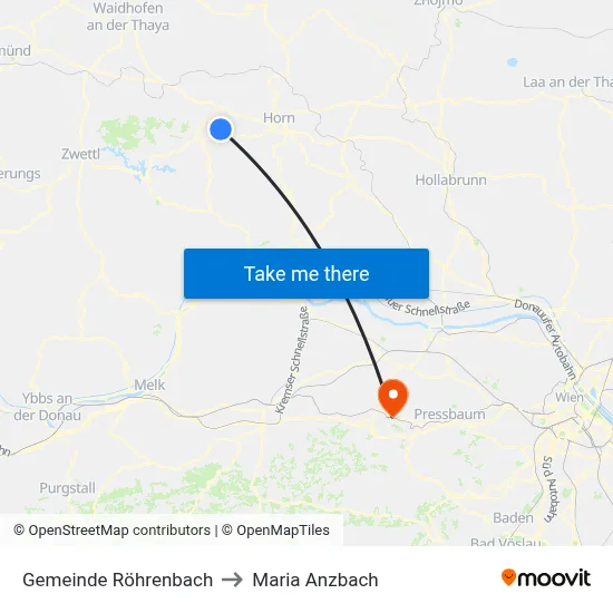 Gemeinde Röhrenbach to Maria Anzbach map