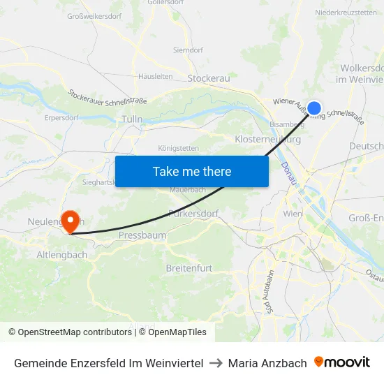 Gemeinde Enzersfeld Im Weinviertel to Maria Anzbach map