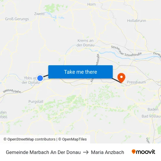 Gemeinde Marbach An Der Donau to Maria Anzbach map