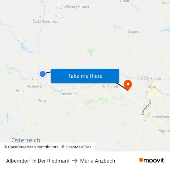 Alberndorf In Der Riedmark to Maria Anzbach map