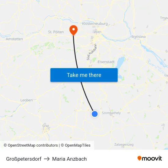 Großpetersdorf to Maria Anzbach map