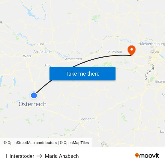 Hinterstoder to Maria Anzbach map