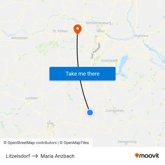 Litzelsdorf to Maria Anzbach map