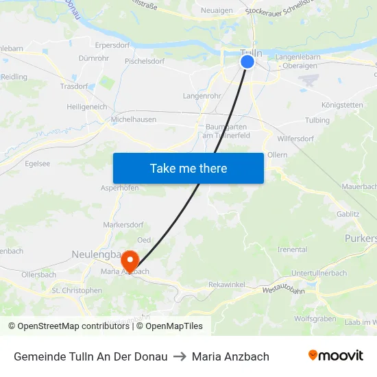 Gemeinde Tulln An Der Donau to Maria Anzbach map