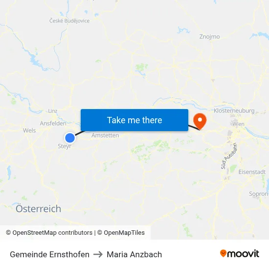 Gemeinde Ernsthofen to Maria Anzbach map