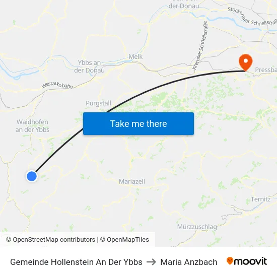 Gemeinde Hollenstein An Der Ybbs to Maria Anzbach map