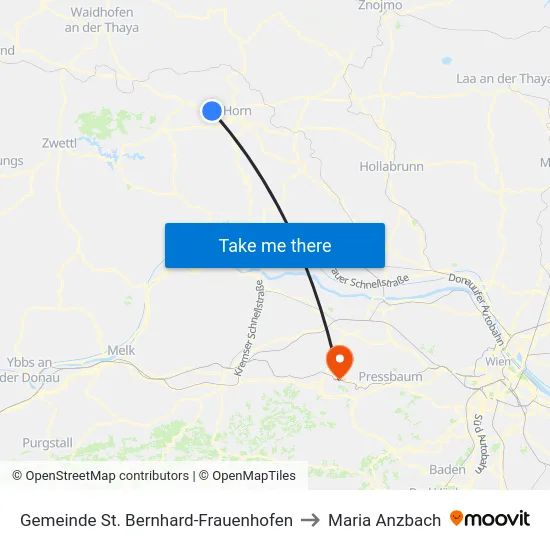 Gemeinde St. Bernhard-Frauenhofen to Maria Anzbach map