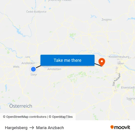 Hargelsberg to Maria Anzbach map