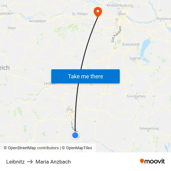Leibnitz to Maria Anzbach map