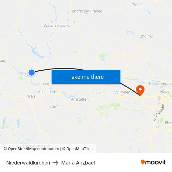 Niederwaldkirchen to Maria Anzbach map