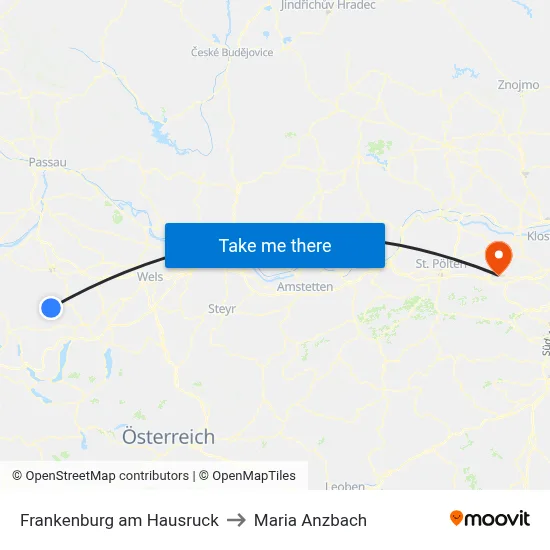 Frankenburg am Hausruck to Maria Anzbach map