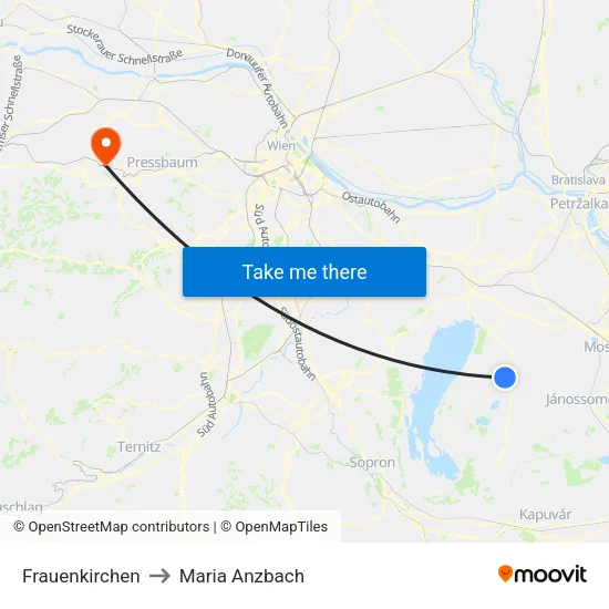 Frauenkirchen to Maria Anzbach map