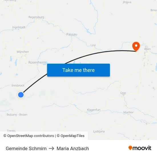 Gemeinde Schmirn to Maria Anzbach map