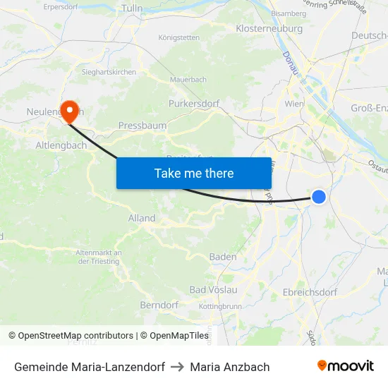 Gemeinde Maria-Lanzendorf to Maria Anzbach map