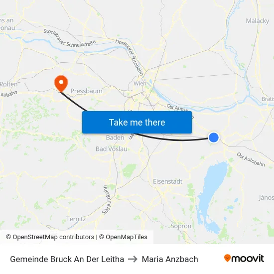 Gemeinde Bruck An Der Leitha to Maria Anzbach map