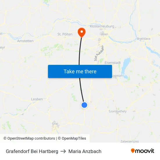 Grafendorf Bei Hartberg to Maria Anzbach map