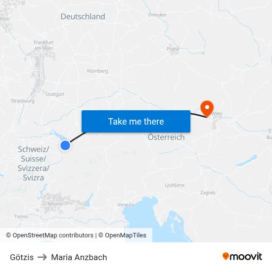 Götzis to Maria Anzbach map