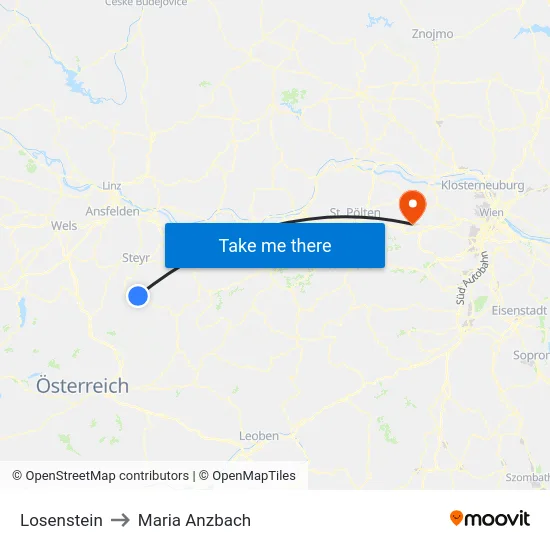 Losenstein to Maria Anzbach map