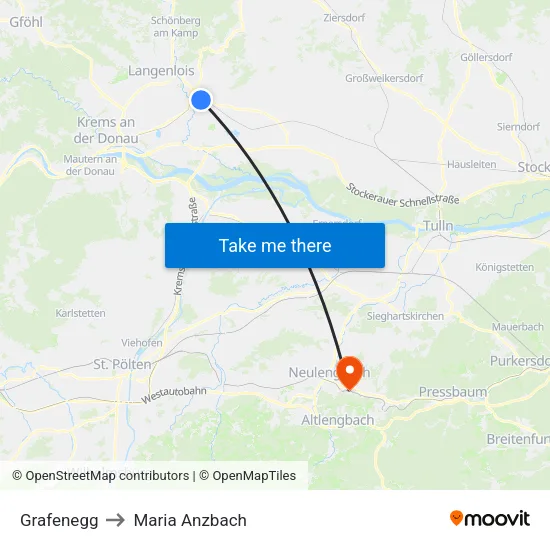 Grafenegg to Maria Anzbach map