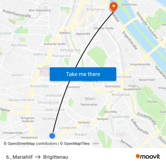 6., Mariahilf to Brigittenau map
