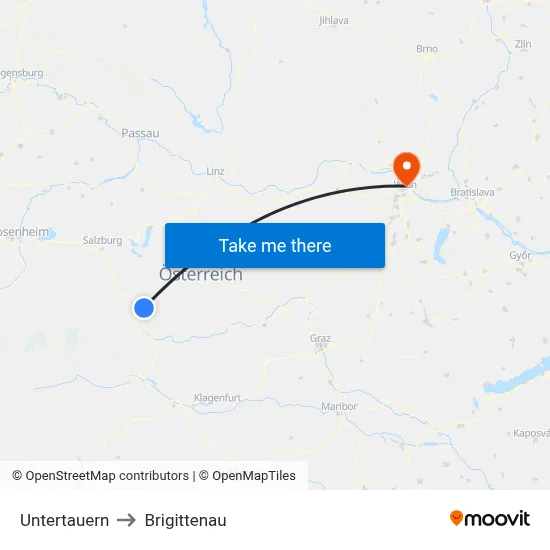 Untertauern to Brigittenau map