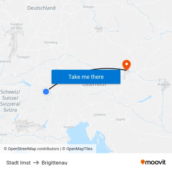 Stadt Imst to Brigittenau map