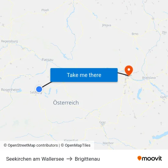 Seekirchen am Wallersee to Brigittenau map