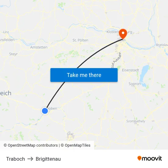 Traboch to Brigittenau map