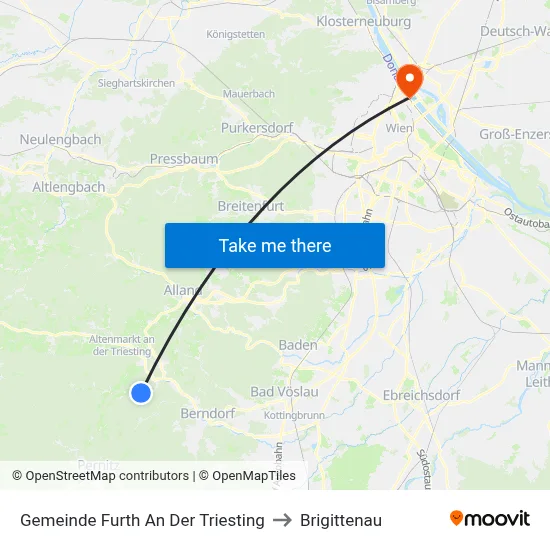 Gemeinde Furth An Der Triesting to Brigittenau map