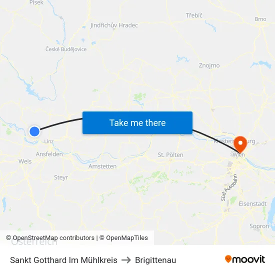 Sankt Gotthard Im Mühlkreis to Brigittenau map