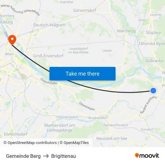 Gemeinde Berg to Brigittenau map