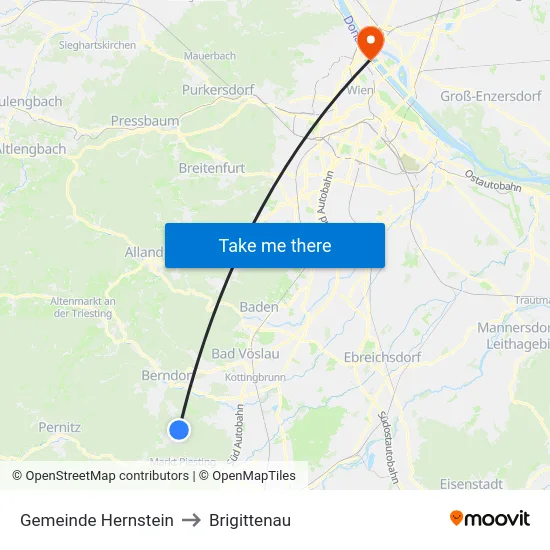 Gemeinde Hernstein to Brigittenau map