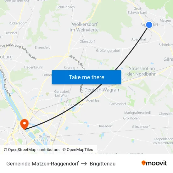 Gemeinde Matzen-Raggendorf to Brigittenau map
