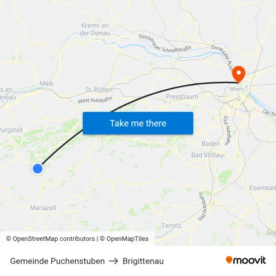 Gemeinde Puchenstuben to Brigittenau map
