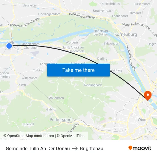 Gemeinde Tulln An Der Donau to Brigittenau map