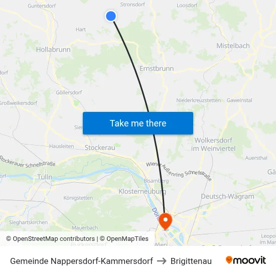 Gemeinde Nappersdorf-Kammersdorf to Brigittenau map