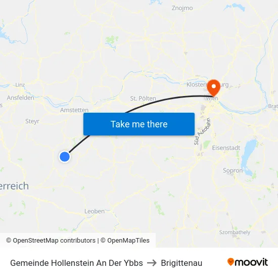 Gemeinde Hollenstein An Der Ybbs to Brigittenau map
