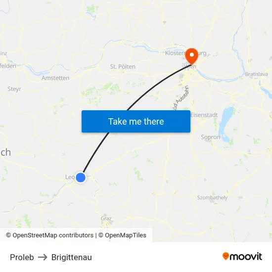 Proleb to Brigittenau map