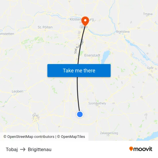 Tobaj to Brigittenau map