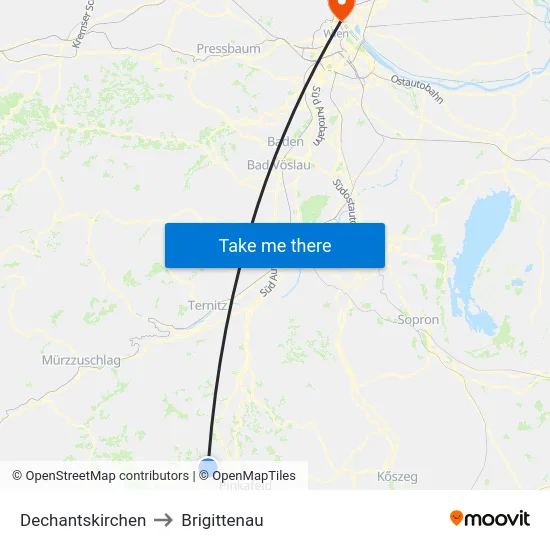 Dechantskirchen to Brigittenau map