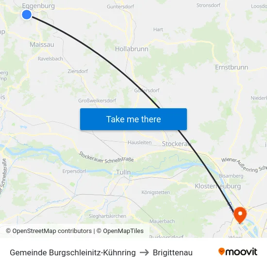 Gemeinde Burgschleinitz-Kühnring to Brigittenau map