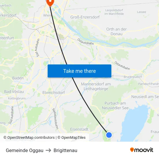 Gemeinde Oggau to Brigittenau map