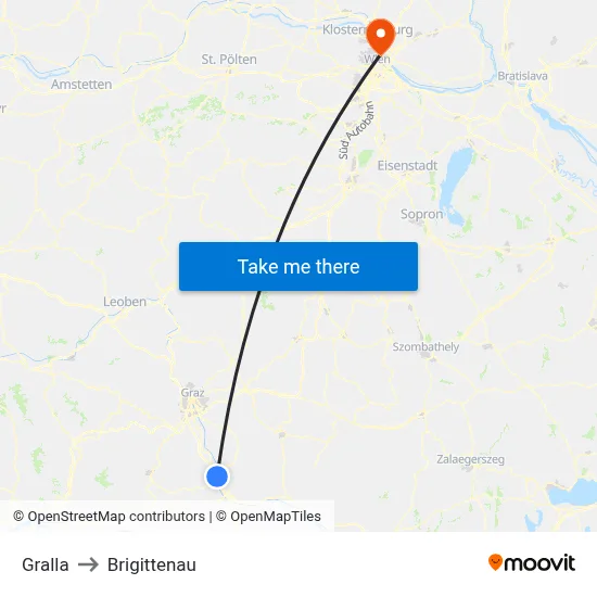 Gralla to Brigittenau map