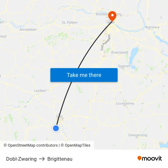 Dobl-Zwaring to Brigittenau map