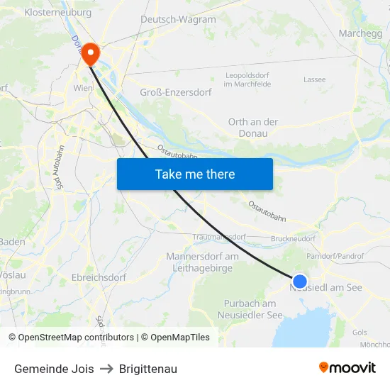 Gemeinde Jois to Brigittenau map