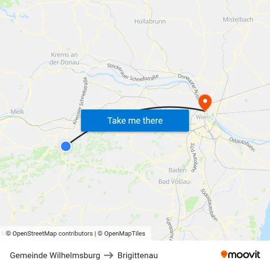 Gemeinde Wilhelmsburg to Brigittenau map
