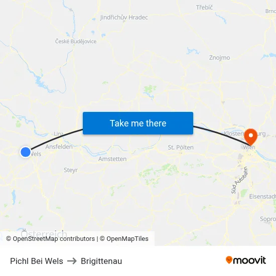 Pichl Bei Wels to Brigittenau map