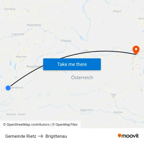 Gemeinde Rietz to Brigittenau map